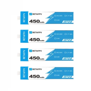 BetaFPV BT2.0 450mAh 4-pack Zestaw baterii do dronów 1S